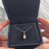 Vintage 14k White Gold Diamond Glittering Framed Teardrop Pendant - Video showing the piece