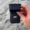 Vintage 14k White Gold .9cttw Old Mine Cut Diamond Blue Sapphire Dazzling Bar Triple Line Ring - Video showing the piece