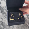 Vintage 14k Yellow Gold Artistic Triangle Hoop Earrings - Video showing the piece