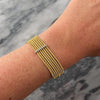 Vintage Substantial 18k Yellow & White Gold Diamond Glamorous Wire Bracelet 6.5