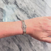 Antique Platinum & 14k Yellow Gold Old European Cut Diamond Detailed Floral Filigree Bracelet - Video showing the piece