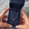Vintage 14k Yellow Gold Diamond Stunning Snake Chain Bezel Solitaire Necklace 18