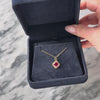 Antique 14k Yellow Gold Synthetic Ruby Cable Border Charm / Pendant - Video showing the piece