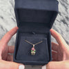 Vintage 14k Yellow Gold Ruby Blue Sapphire Emerald Diamond Blooming Flower Vase Charm / Pendant - Video showing the piece