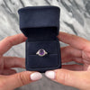 Antique Art Deco Platinum 1.72ct Amethyst Old Mine Cut Diamond Ornate Decorated Openwork Ring - Video showing the piece