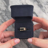 Vintage 14k Yellow Gold Onyx Diamond Bold Geometric Bar Ring 7.00