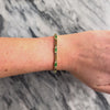 Vintage 14k Yellow Gold 1.46cttw Emerald Diamond Rectangular Link Glowing Station Bracelet - Video showing the piece