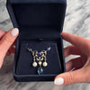 Unusual Victorian Antique 14k Gold & Platinum 12.5cttw Sapphire .439cttw Rose Cut Diamond Incredible Cabochon Flourish Lavalier Necklace - Video showing the piece