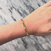 Vintage 14k Yellow Gold .59cttw Blue Sapphire Diamond Channel Link Bracelet 6.75