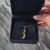 Vintage Lightweight 14k Yellow Gold Whimsical Celestial Duo Pendant - Video showing the piece