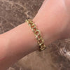 Vintage 14k Yellow Gold Flattened Circle Trio Link Bracelet - Video showing the piece