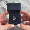 Vintage 14k White Gold 2.84ct Blue Sapphire .58cttw Diamond Superb Halo Ring 7.00