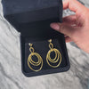 Vintage Italian Large 14k Yellow Gold Interlocking Cable Dangle Earrings - Video showing the piece