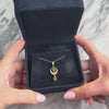 Vintage English 9k Yellow Gold .76cttw Peridot Pearl Wonderful Crescent Duo Dangle Pendant - Video showing the piece