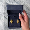 Vintage Large 14k Yellow Gold Bold Ribbed Navette Stud Earrings - Video showing the piece