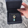 Vintage Large 14k Yellow Gold 1.44cttw Opal Diamond Pretty Crowned Pendant - Video showing the piece