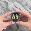 Vintage Heavy 18k Yellow Gold 1.75cttw Amethyst Geometric Stack Stud Earrings - Video showing the piece