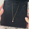 Vintage Mikimoto 18k Yellow Gold Pearl Diamond Drop Adjustable Necklace 16-18
