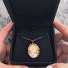 Vintage Large 18k Yellow Gold Shell Diamond Elegant Cameo Pin / Pendant - Video showing the piece
