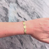 Vintage Italian 14k Yellow Gold Chic Textured Oval Disc Bracelet - Video showing the piece