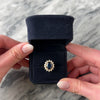 Vintage 14k Yellow Gold 3.12ct Blue Sapphire 1cttw Diamond Halo Ring - Video showing the piece