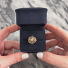 Vintage 10k Yellow Gold Old Mine Cut Diamond Ruby Dazzling Decorated Flower Ring - Video showing the piece