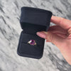 Vintage 10k Yellow Gold Synthetic Ruby Natural Diamond Checkerboard Ring - Video showing the piece