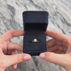 Vintage 18k Yellow Gold Diamond Glittering Pear Halo Ring - Video showing the piece