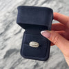 Vintage 14k White Gold .96cttw Diamond Fabulous Curved Triple Row Band Ring - Video showing the piece