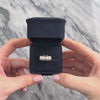 Antique 14k White Gold Old Mine Cut Diamond Stunning Floral Openwork Three-Stone Bar Ring - Video showing the piece