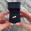 Vintage Heavy 14k Rose Gold Diamond Mother Of Pearl Waving Inlay Channel Band Ring - Video showing the piece