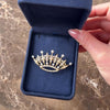 Antique Edwardian Large 14k Yellow Gold 1.55cttw Old Mine Cut Diamond Pearl Superb Sparkling Tiara Brooch / Pin - Video showing the piece