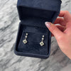 Antique Edwardian 18k White Gold & 14k Yellow Gold & Platinum 1.2cttw Old Mine Cut Diamond Emerald Incredible Scallop Halo Dangle Earrings - Video showing the piece