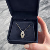 Vintage 14k White & Yellow Gold Blue Sapphire Diamond Detailed Sparkling Pendant