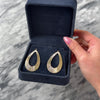 Vintage Lightweight 14k Yellow Gold Textured Groovy Teardrop Dangle Earrings - Video showing the piece