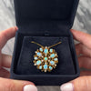 Vintage 14k Yellow Gold 3.42cttw Opal .56cttw Diamond Superb Radiating Flourish Pin / Pendant - Video showing the piece