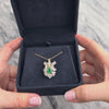 Vintage 18k Yellow Gold 1.93cttw Diamond .9ct Emerald Spectacular Sparkling Accented Pear Pendant - Video showing the piece