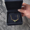 Vintage 14k Yellow Gold Emerald .26cttw Diamond Halo Statement Necklace - Video showing the piece