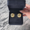 Vintage Lightweight 14k Yellow Gold Ribbed Brushed Box Statement Earrings - Video showing the piece