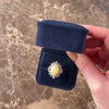 Vintage 14k Yellow Gold 5.71ct Pale Yellow Jade .99cttw Tanzanite Sparkling Halo Spray Ring - Video showing the piece