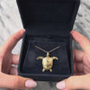 Vintage Large 14k Yellow Gold Wonderful Textured Figural Sea Turtle Pendant