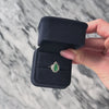 Vintage Italian 14k White Gold 1ct Emerald Haloed Teardrop Ring  - Video showing the piece