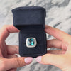 Estate Large 14k White Gold 13.13ct London Blue Topaz 1.15cttw Diamond Ring 7.00