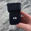 Vintage 14k White Gold Blue Topaz Diamond Pave Split Shank Ring - Video showing the piece