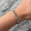 Vintage 18k White & Yellow Gold 2.07cttw Diamond 1.96cttw Sapphire Bracelet 6.5