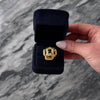 Vintage Large Italian 18k Yellow Gold Diamond Stunning Squares Ring - Video showing the piece