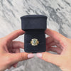 Vintage 14k Yellow Gold 3.33ct Aquamarine Diamond Bold Oval Cocktail Ring 7.25