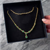 Vintage 14k Yellow Gold 3.07cttw Emerald 2cttw Diamond Statement Necklace - Video showing the piece