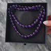 Vintage 14k Yellow Gold 600cttw Amethyst Diamond Flower Clasp Bead Necklace - Video showing the piece