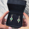 Antique Art Deco Platinum 3.03cttw Emerald .85cttw Old Mine Cut Diamond Dangle Earrings - Video showing the piece